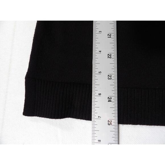 525 America Sweater Medium Black Square Neck Bell Sleeve Knit Minimalist Capsule - Picture 10 of 13